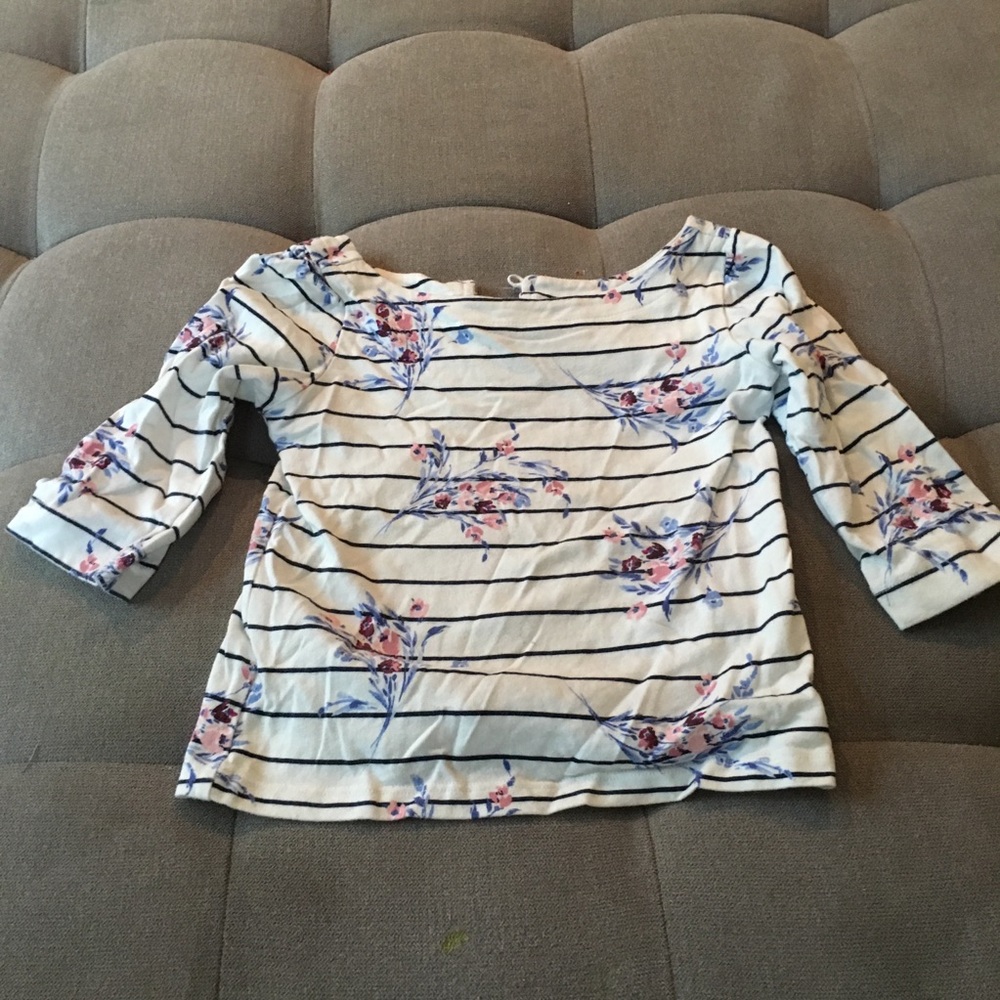 Janie and Jack striped flower shirt size 3